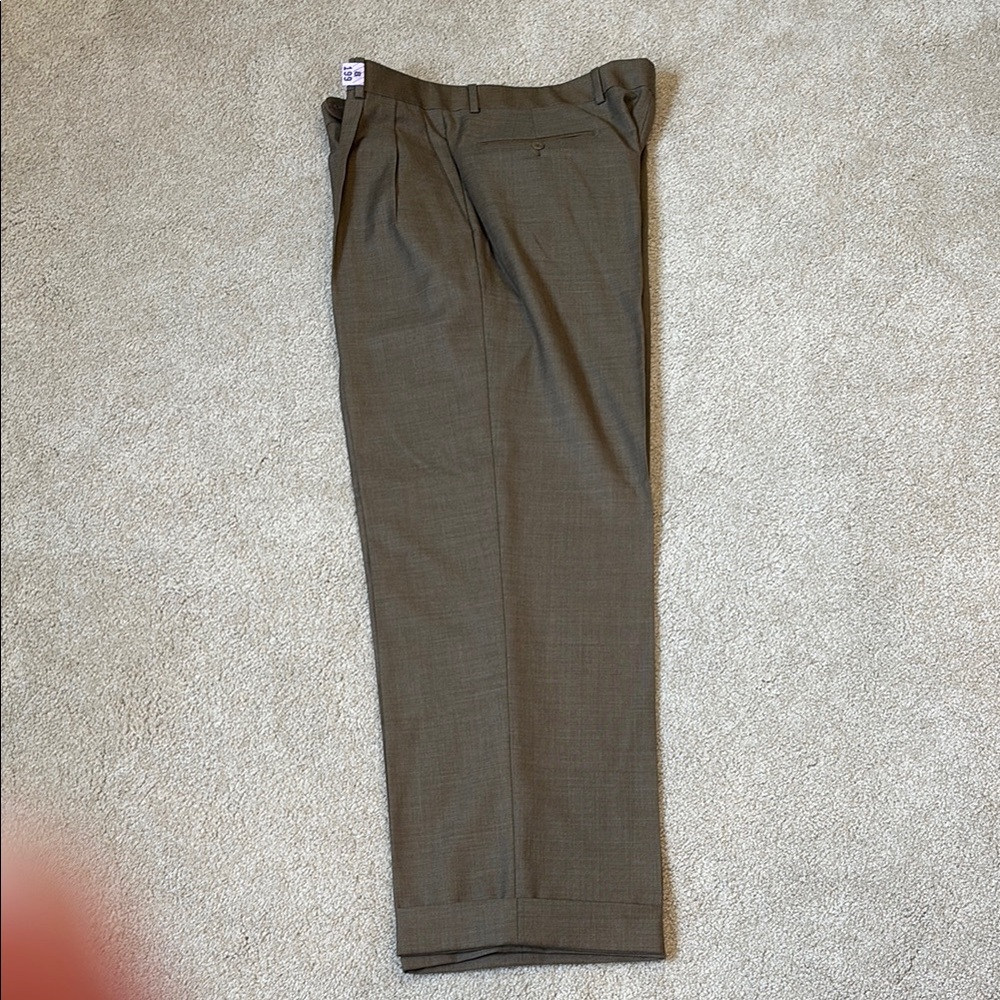 Zanella Brown Dress Pants Pleated Front